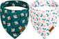 Spring Dog Bandanas with Snap Button, 2 Pack Floral Dog Scarf for Boy & Girl, Premium Durable Fabric, Adjustable Fit, Unique Shape, Gift for Dogs, Daisy Bandana for Small Dogs (Small)