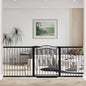 Fairy Baby 81.9"-84.6" Extra Wide Baby Gate for Stairs, Pressure Mounted Auto Close Child Safety Gate with Door No Drill, Large Long Pet Dog Gate for The House Doorways, 82 83 84 Inches Wide, Black