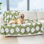 Luciphia Waterproof Pet Blanket for Medium Large Dogs Washable Fluffy Thick Jacquard Shag Fleece Warm Sherpa 3D Textured Flower Print for Cats Puppy Couch Protection (Green,67x57 inches)