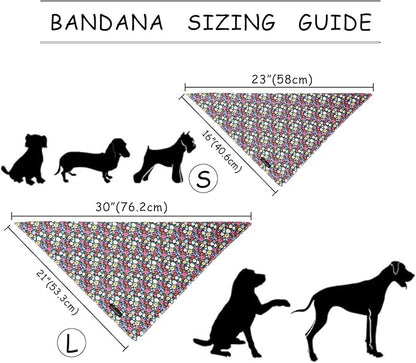 ARING PET Floral Dog Bandana, Spring Summer Colorful Flower Girl Pet Bandana Scarf Triangle Bibs for Puppy Small Medium Large Dogs-S