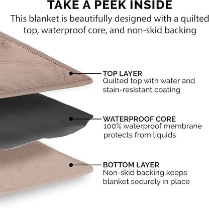 Furhaven Waterproof & Non-Slip Twin Size Mattress Cover Protector for Dogs & Cats, Washable, For Beds, Couches, & Car Seats - Quilted Twill Blanket Mattress Cover - Brownstone, Small/Twin Size
