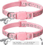 LLHK 2 Pack Breakaway Cat Collars & 2 Pcs Name Tags,Reflective Safety Kitten Collar with Bell,for Girl Boy Male Cats,Adjustable 7''-12'', Personalized ID Tag,Pet Supplies,Accessories
