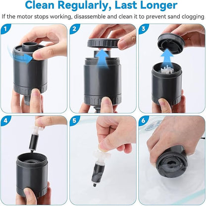 fishkeeper Aquarium Vacuum Gravel Cleaner, 25W 6 in 1 Multifunction Fish Tank Cleaner Kit for Automatic Water Change, Wash Sand, Water Circulation Infinitely Adjustable Flow Fish Tank Cleaner Vacuum
