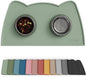 OHMO - Cat Food Mat, Silicone Pet Feeding Mat for Floor Non-Skid Waterproof Dog Water Bowl Tray, Easy to Clean Pet Placemat (Sage Green, 18 * 9.8'')