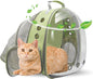Cat Backpack Carrier Back Expandable Bubble Pet Carrier Backpack for Large Cat, Kitten and Dog, Designed for Hiking, Travelling and Outdoor Use (Back Expandable-LightGreen)