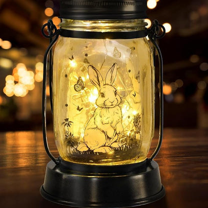 kyoryuger Bunny Gifts for Women/Men Bunny Lovers Solar Lantern Mom Birthday, Mothers Day, Animal Solar Lantern Garden Decoration Lights Outside for Yard, Patio,Backyard,Porch, Torches
