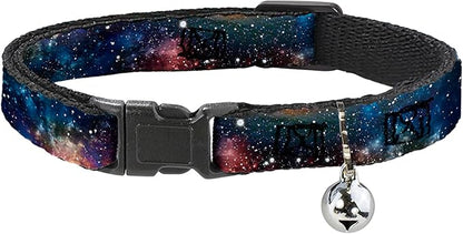 Cat Collar Breakaway Space Dust Collage 8 to 12 Inches 0.5 Inch Wide