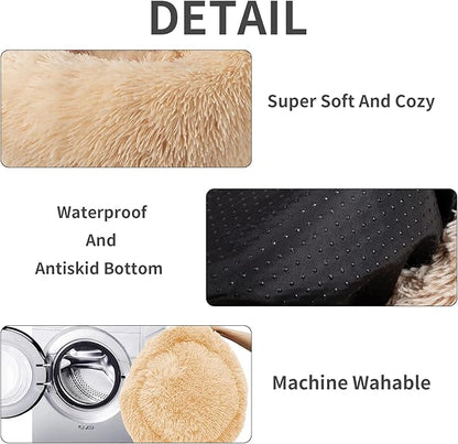 Nisrada Cat Beds for Indoor Cats,20 Inch Dog Bed for Small Melium Large Dogs, Washable-Round Pet Bed for Puppy and Kitten with Slip-Resistant Bottom