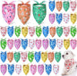 Weewooday 50 Pcs Spring Dog Bandanas Bulk for Dogs Soft Bibs Adjustable Triangle pet Bandana for Small Medium Large Costume(Floral Pattern, 25.6 x 17.7 x 17.7 Inch)