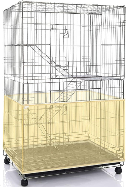 Shappy Large Bird Cage Seed Catcher,Bird Cage Cover Net Skirt Guard,Adjustable Soft Airy Mesh Net for Parrot Parakeet Macaw(118 x 15 Inch/ 300 x 37 cm,Yellow)
