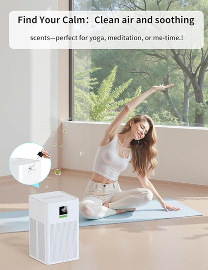 Matter Certified Air Purifier with H13 Filter, Compatible with Alexa Google Home Apple HomeKit, Large Room Coverage 1937 ft²/hr, Washable Pre-Filter, Eco Mode, PM2.5 Monitor, Sleep Mode