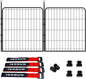 Puppy Playpen Indoor/Outdoor,24'' Portable Dog Playpen with Easy-Carry Straps,2 Add-On Panels Dog Pen Play Pen for Small Dogs,Rustproof Pet Playpen for Camping RV Yard