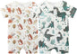 Unisex Summer Trendy 2-Pack Rompers Short Sleeve Zipped Bodysuit Infant Cotton Outfits