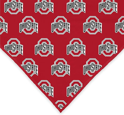 Ohio State Buckeyes Officially Licensed Bandana for Dogs and Cats | Fits Pets Great Gift Idea | Easy-to-Tie (Small, 13")