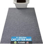Drymate Cat Litter Box Mat, Litter Trapping Mat, Waterproof, Urine-Proof, Absorbent, Machine Washable, Soft on Paws, Contains Mess, Protects Floors, Kitten Supplies, Light Grey, 29x36 XL
