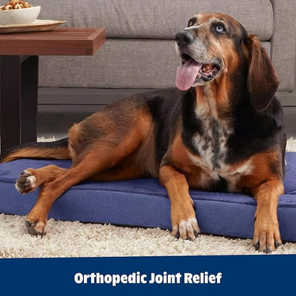 Barkbox Orthopedic Dog Bed with Memory Foam, Premium Comfort for Dogs and Puppies, Dog Bed for Joint Relief and Restful Sleep, Durable and Easy to Clean - Navy, Medium