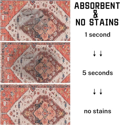 Absorbent Pet Dog Bowl Mat for Food and Water, Pet Cat Food Feeding Mat with Non Slip Rubber Backing, Dog Food Mats for Floors Waterproof, 16"x24"