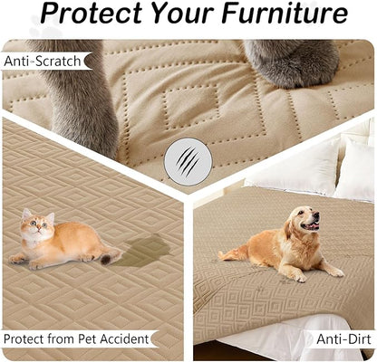 hyha Waterproof Dog Blanket, Soft Dog Bed Cover Pet Blankets, Waterproof Sofa Couch Cover for Dogs Washable, Reversible Pet Couch Covers for Sofa Furniture (30x53 Inch, Camel/Camel)