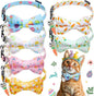 Hsei 6 Pcs Easter Cat Collar Bulk with Bow Tie Bell Spring Easter Eggs Carrots Bunny Rabbit Kitten Adjustable Breakaway Bowtie Collar for Boy Girl Cats Small Dog Pet Holiday Party Favors Gifts