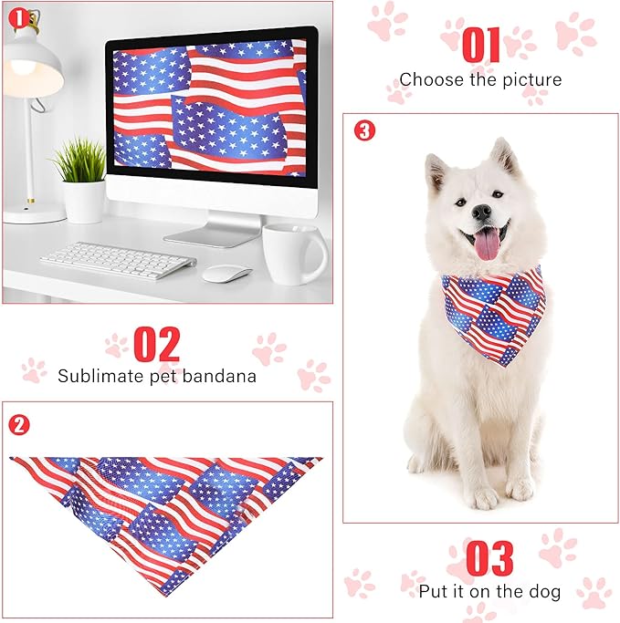 Weewooday 15 Pieces Sublimation Heat Transfer Dog Bandana Triangle Dog Scarf Polyester Pet Bandana DIY Handkerchief Bib for Dogs Puppy