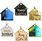 Personalized Dog Tag with 5 Lines of Custom Deep Engraved Durable Stainless Steel Pet ID Name Tag Designer Regular Size House