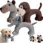 Linen Safari Companions, Squeaky Dog Chew Animals, with Durable Linen Material, Durable and Resistant to Chewing, for Relieve Dog's Boredom (Dog+Elephant+Monkey)