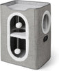 Amazon Basics 2-Cube Cat House with Sisal Scratch Pad and Dangle Toy, Grey