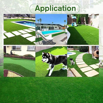 Artificial Grass Rug Outdoor Indoor 4FTX23FT Fake Grass Carpet Green Synthetic Grass Pet Turf Realistic Faux Grass Rug with Drain Holes for Garden Lawn Landscape Balcony Home Decor Patio