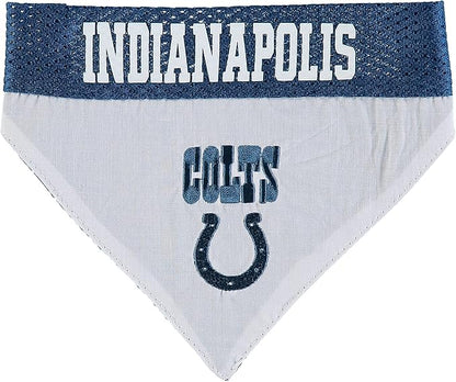 Pets First NFL DOG BANDANA - INDIANAPOLIS COLTS REVERSIBLE PET BANDANA. 2 Sided Sports Bandana with a PREMIUM Embroidery TEAM LOGO, Large/X-Large. - 2 Sizes & 32 NFL Teams available
