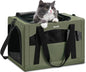 Pecute Cat Carrier Stable, Pet Carrier with Hidden Anxiety Relief Partition & Stable Steel Frame, Safe Cat Carrier for Car Travel, Soft-Sided Dog/Cat Carrier Bag for Pets Up to 11lbs, Green