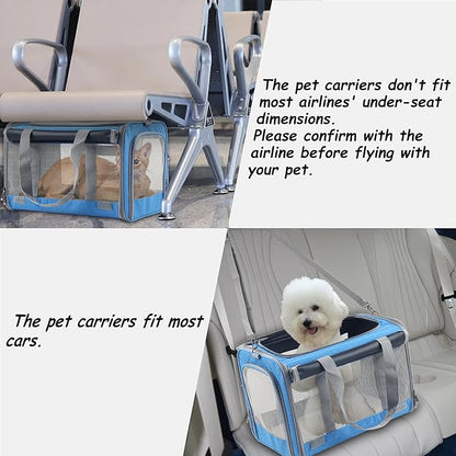 Large Cat Carriers Dog Soft Sided Carriers Cat Soft Sided Carriers Airline Approved Kitten Carrier Reptile Carrier Squirrel Carrier Guinea Pig Carrier(Large_Blue)