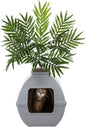 Good Pet Stuff Hidden Litter Box Planter, Decorative Cat Litter Enclosure with Carbon Filter, Artificial Plant, Easy Clean, Indoor Design, Courtyard Square Style, Base Kit, Stone Gray