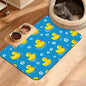 Yellow Rubber Ducks Dog Food Mat,Soap Bubbles Absorbent Pet Feeding Mat for Food and Water Bowl,Quick Dry Dog Placemat Non Slip Rubber Backing Waterproof Pet Supplies 16" x 24"