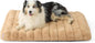 LE SURE Cute Orthopedic Dog Bed Large Sized Dog, Waterproof Chic Flat Pet Beds with Removable Washable Cover, Fuzzy Thick Egg Crate Foam Pet Mat for Indoor Use (36" x 27", Beige)