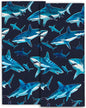 Cute Shark Hand Towels - 2 Pack, 14.5" X 28",Soft Microfiber Polyester Dark Towel Set with Bold Dynamic Sharks Pattern,for Ocean Bathroom Kitchen Spa Hotel Decor Gifts