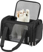 Discala Cat Dog Carrier Up to 15 Lbs TSA Airline Approved Pet Carrier for Small Medium Cats Puppies Dog Carriers for Small Dogs Collapsible Soft Sided Cat Travel Carrier - Black 15.7"x10.2"x10.2"