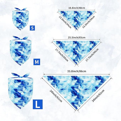 30 Pack Large Tie Dye Dog Bandanas Stitch Dog Bandana Bulk Reversible Print One Side XXL Polyester Scarves Party Grooming L