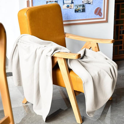 Fleece Throw Blankets Bulk Fleece Blankets Solid Wholesale Lightweight Warm Soft for Pet Bed Sofa Couch Office Wedding Gifts Travel Seasons White 50x60 Inches Pack of 6