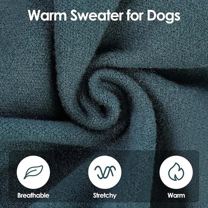 SUNFURA Hair Sticky Cat Clothes, Cat Sweater for Cats Only, 4-Legged Fleece Sweaters Kitten Pajamas Reduce Shedding Fur, Warm Pullover Shirts for Cats, Green S