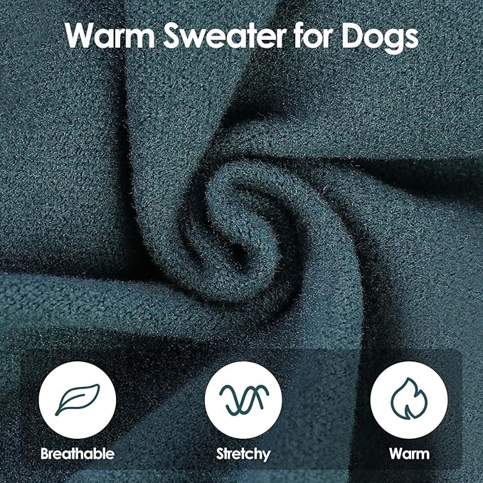 SUNFURA Hair Sticky Cat Clothes, Cat Sweater for Cats Only, 4-Legged Fleece Sweaters Kitten Pajamas Reduce Shedding Fur, Warm Pullover Shirts for Cats, Green M