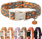 Fall Dog Collar Cute Autumn Pumpkin Puppy Collar - Light Comfortable Adjustable Pet Collars for Small Medium Large Girl Boy Dogs L