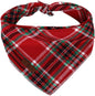 Lionet Paws Christmas Dog Bandana Washable Cotton Handkerchief Scarf Triangle Red Plaid Dog Bandanas for Medium Large Dogs Girl Boy