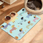 Dachshund Dog Cat Food Mat,Absorbent Waterproof Placemat for Food and Water Non Slip Rubber Backing Durable Feeding Pad for Clean Floors 16" x 24"