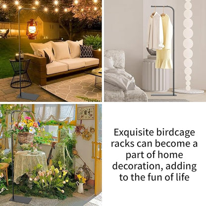 TBTFW 67 Inch High Hanging Bird Cage Stand, Bird Feeder Stand with Base, Suitable for Hanging Various Types of Birdcages(Weight Limit: Within 35 Pounds)