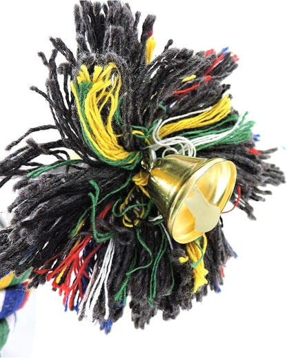 WishLotus Bird Perches, Parrot Colorful Climbing Rope Swing Toys Parrot Stand with Bell and Hanging Clip for Parrots, Budgies, Macaws, Parakeets, and Other Small Birds. (50cm)