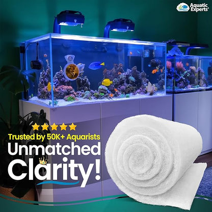 Aquatic Experts Aquarium Filter Floss for Fish Tank Filters - FilterFirst Aquarium Filter Pad - Media Roll for Crystal Clear Water, 12" x 72" by ½ to ¾ Thick