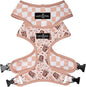 Lucy & Co. Cute Reversible Dog Harness Walking Halter - Best Designer Pet Harnesses for XS - XL Dogs - Padded Adjustable Vest for Easy Walking. (Iced Coffee SZN Reversible Harness).