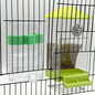 No Mess Bird Feeder Water Dispenser Set, Automatic Parrot Feeder for Cage Transparent Acrylic Food Container Drinker Cage Accessories Parakeet Cockatiel Lovebird Finch (Green)