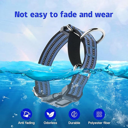 Martingale Dog Collar, Adjustable Nylon Reflective Collar with Quick Release Buckle (Grey Blue, Small)