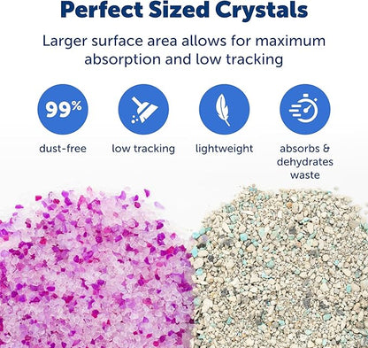 PetSafe ScoopFree Premium Crystal Cat Litter - Outperforms Clay Litter - Refill Packs - Reusable Tray Compatible - Lavender Scent - 4.3 lb Bags - 2 Pack
